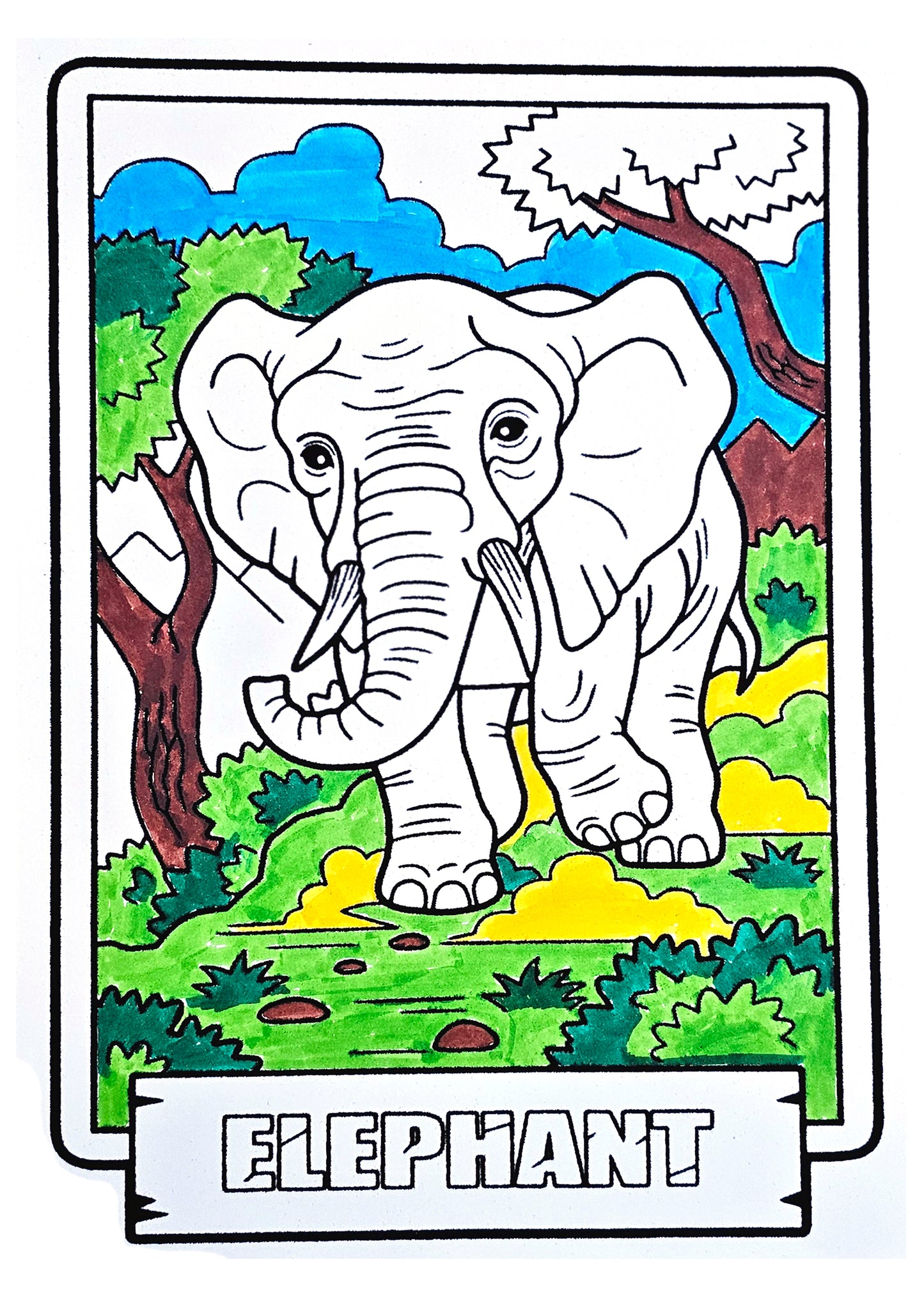 Majestic Elephant Coloring Page