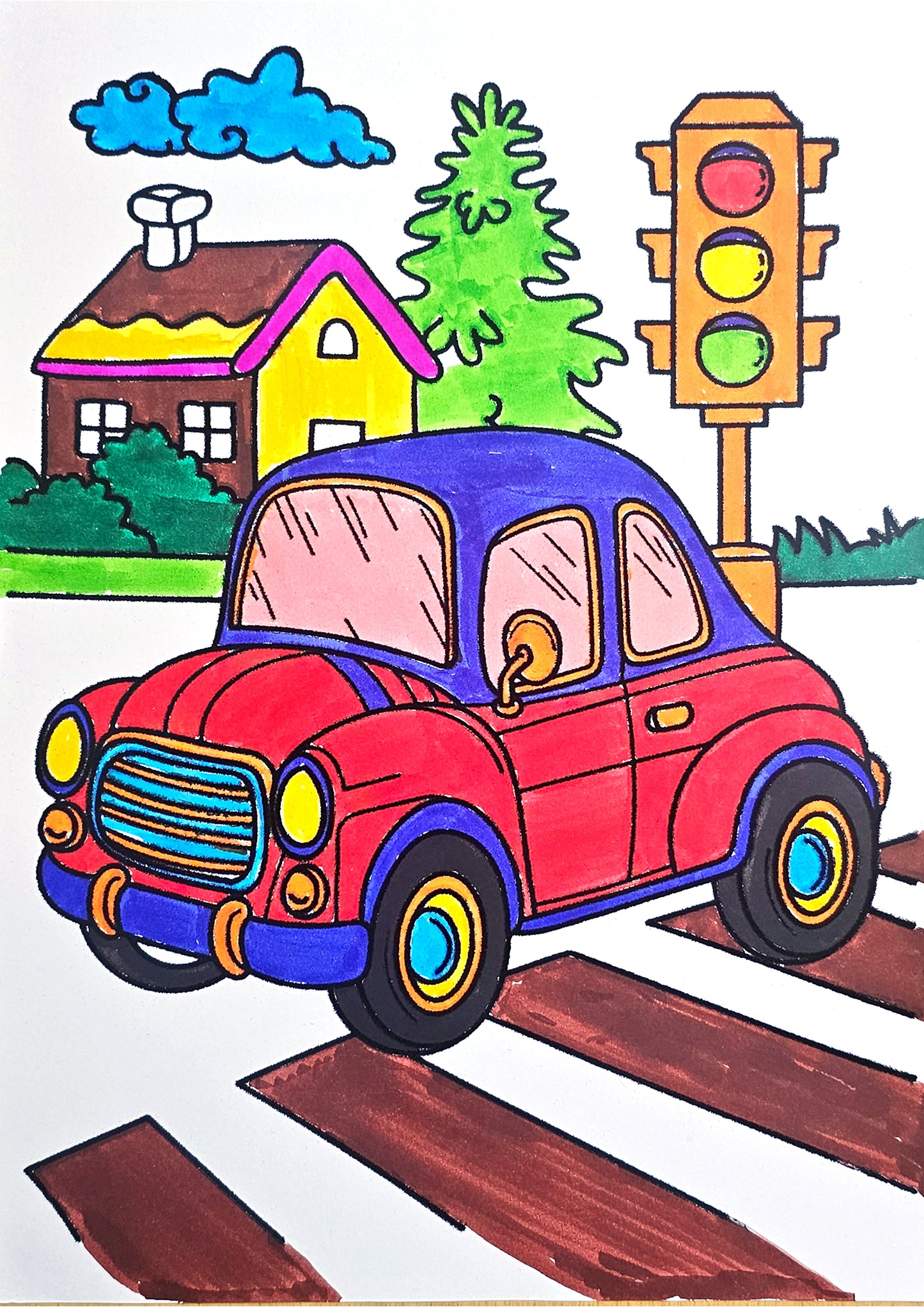 Cartoon Car City Scene