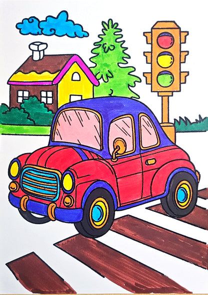 Cartoon Car City Scene