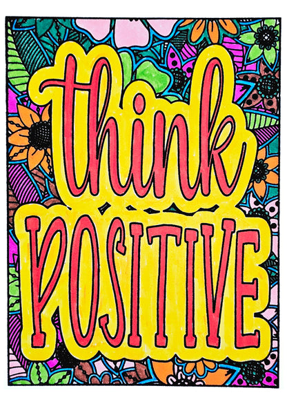Think Positive Mandala Art