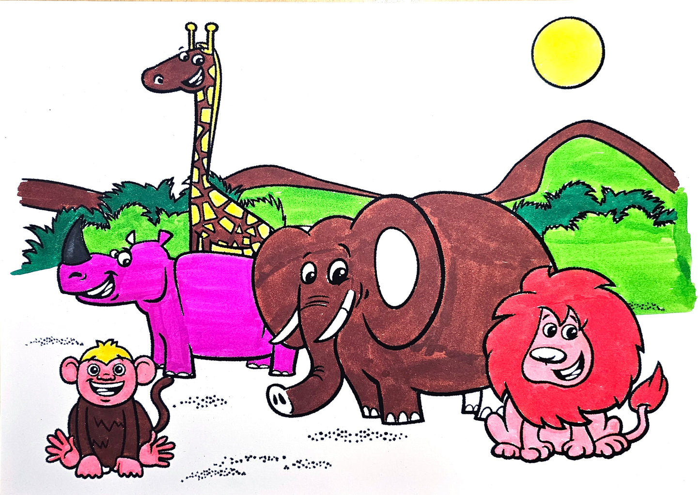 Cute Safari Animal Crew Art
