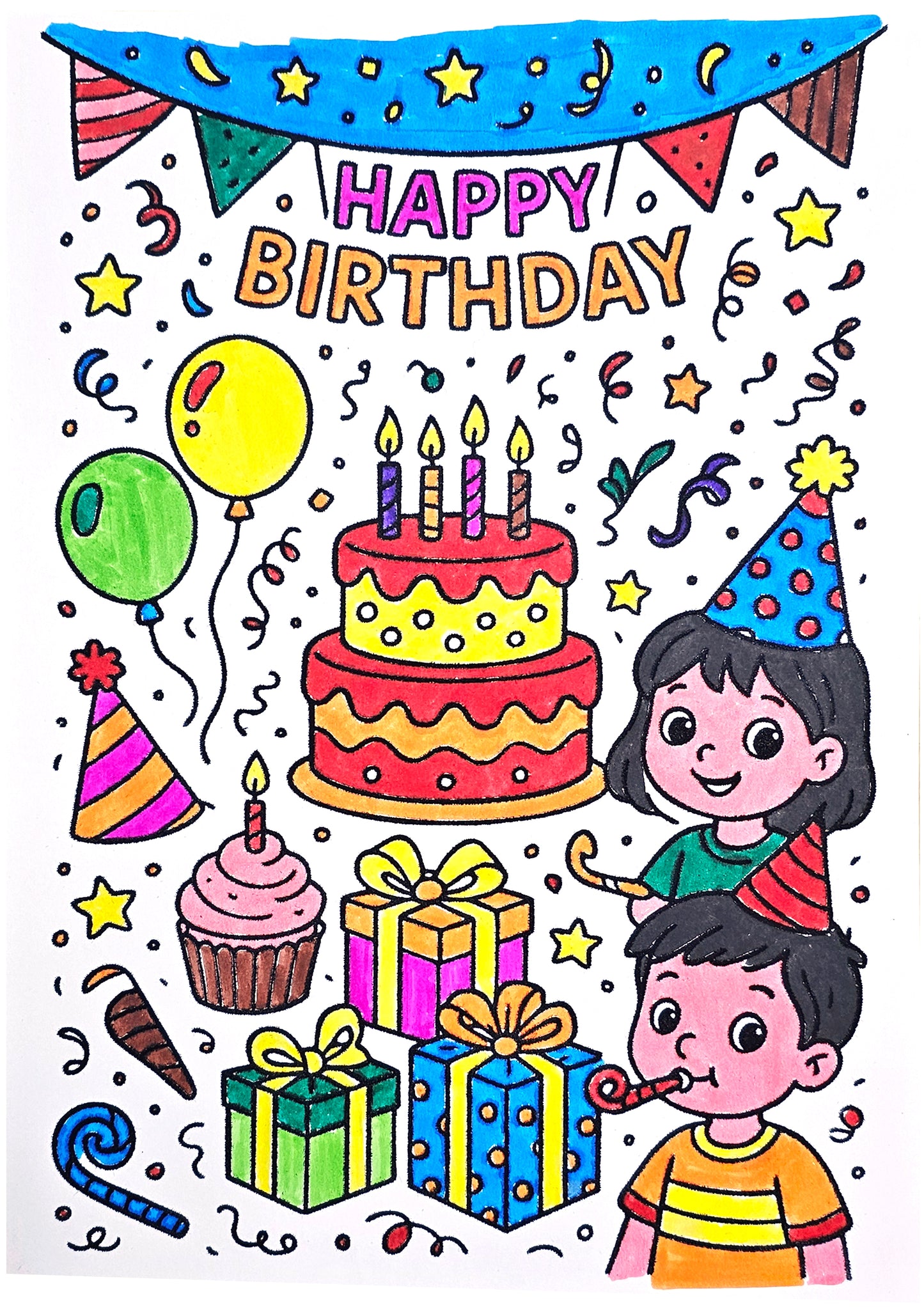 Detailed Birthday Party Scene