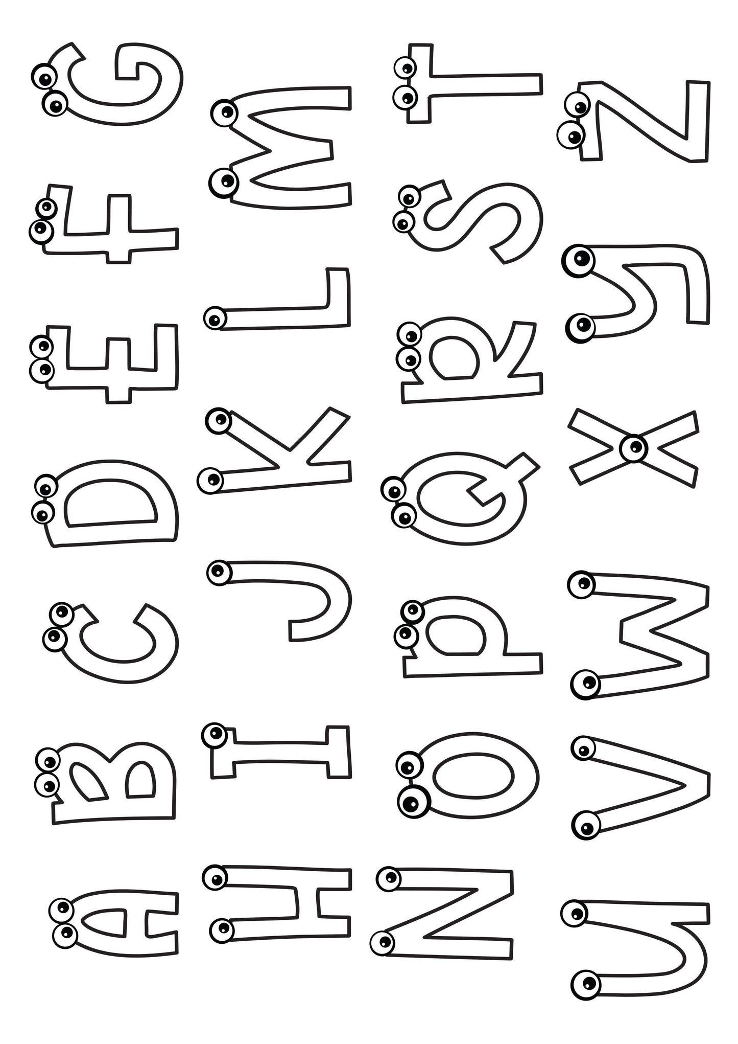 Playful Monster Alphabet A-Z Art