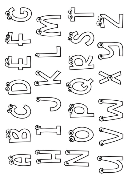 Playful Monster Alphabet A-Z Art