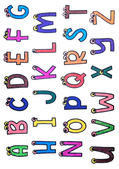 Playful Monster Alphabet A-Z Art