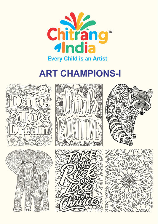 Chitrang India – Art Champion 1 | Jumbo Colouring Sheets Kit (Set of 6)