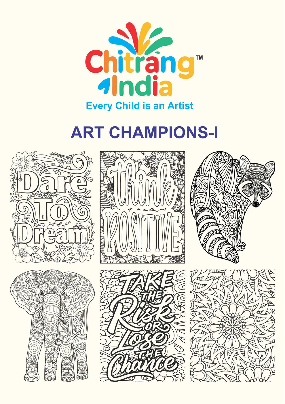 Chitrang India Art Champion 1 – Jumbo Colouring Sheets Kit for Kids ...