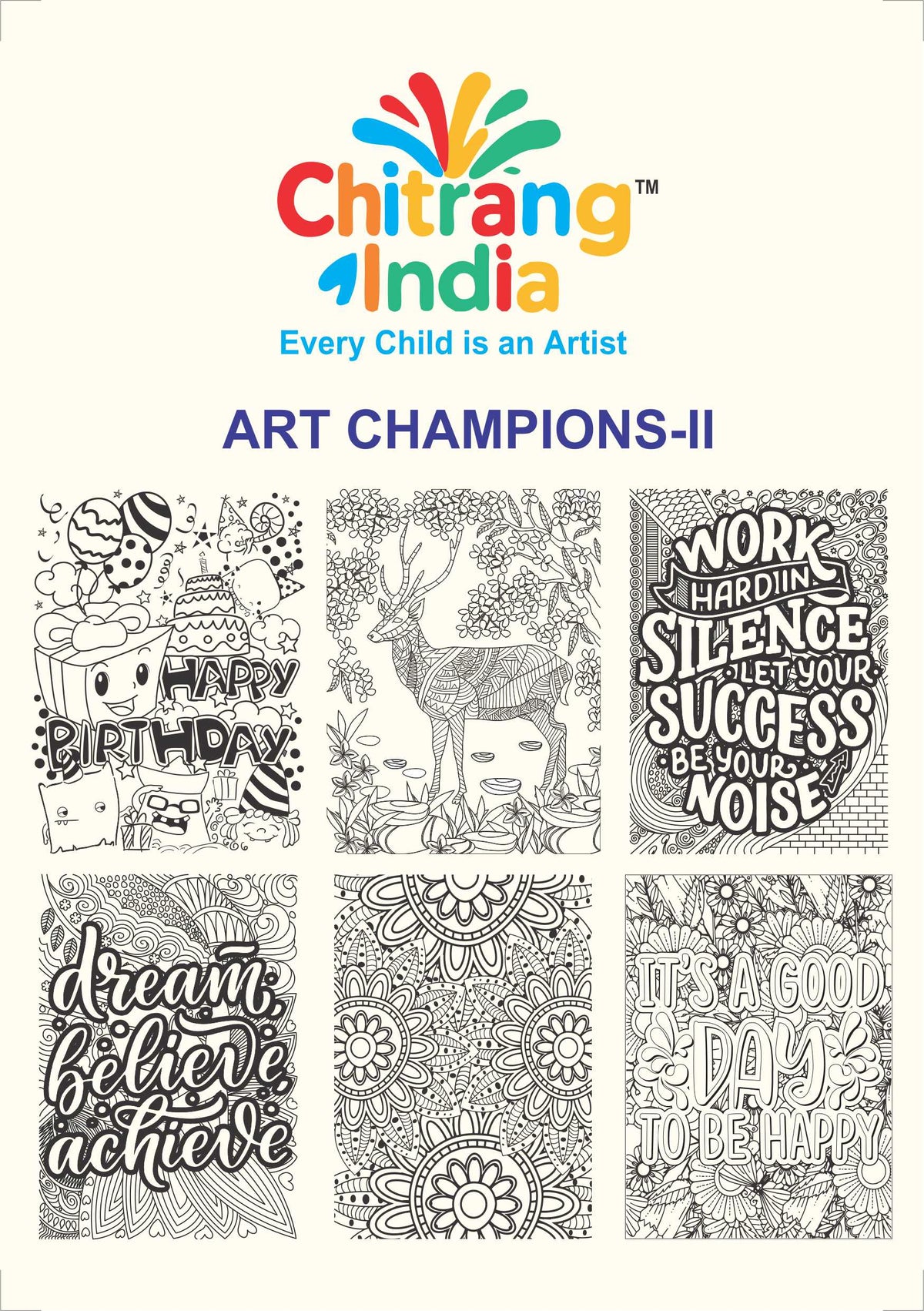 Chitrang India Art Champion 2 – Jumbo Colouring Sheets Kit for Kids ...