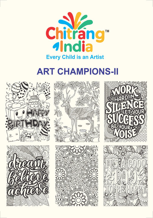 Chitrang India – Art Champion 2 | Jumbo Colouring Sheets Kit (Set of 6)