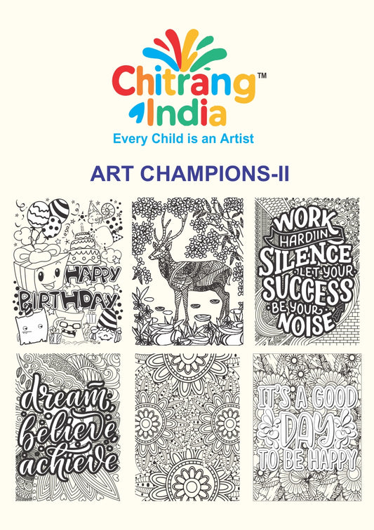 Chitrang India – Art Champion 2 | Jumbo Colouring Sheets Kit (Set of 6)