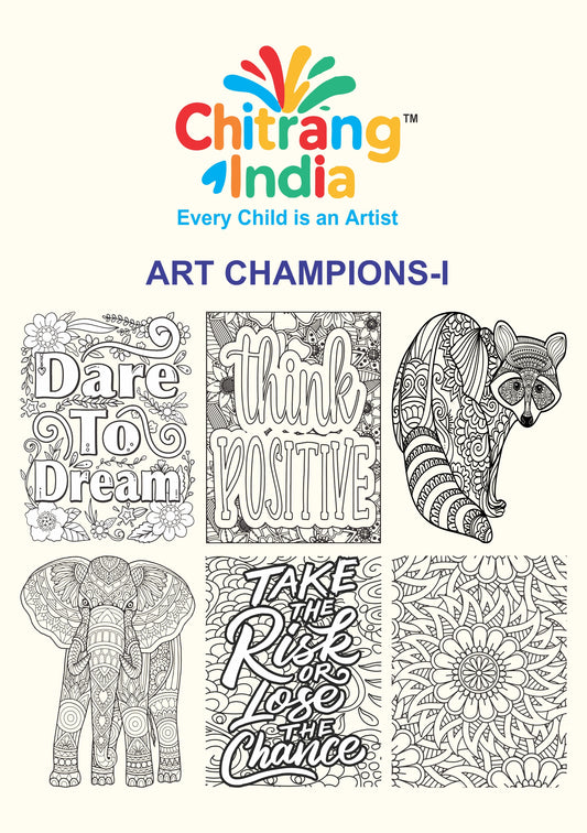 Chitrang India – Art Champion 1 | Jumbo Colouring Sheets Kit (Set of 6)