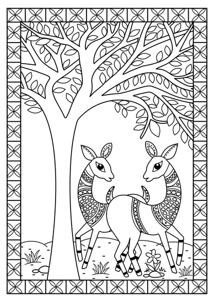 Graceful Madhubani Deer Art