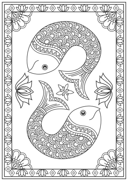 Divine Madhubani Fish Art