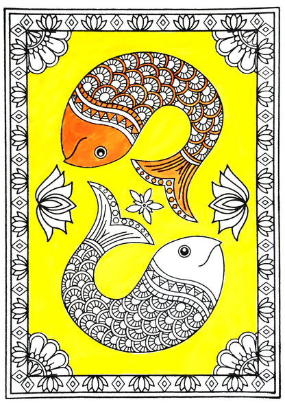 Divine Madhubani Fish Art