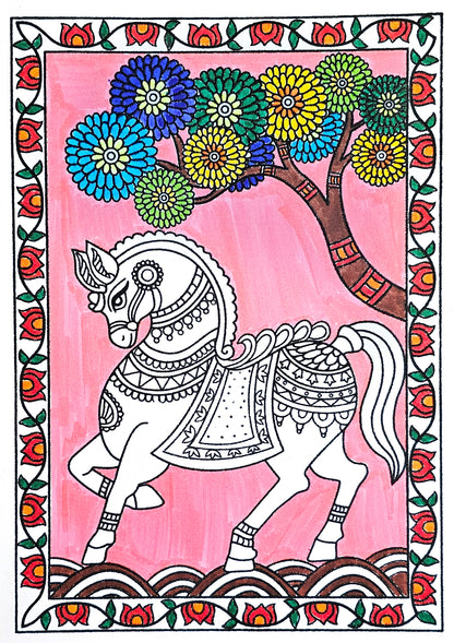 Majestic Madhubani Royal Horse