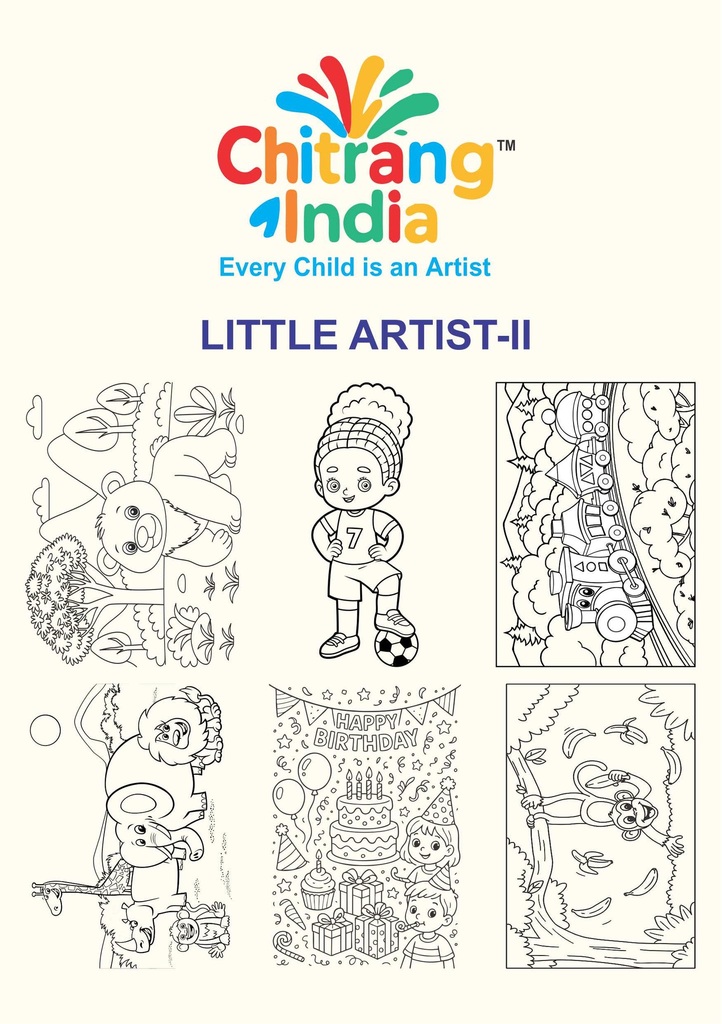 Chitrang India – Little Artist 2 | Jumbo Colouring Sheets Kit (Set of 6)