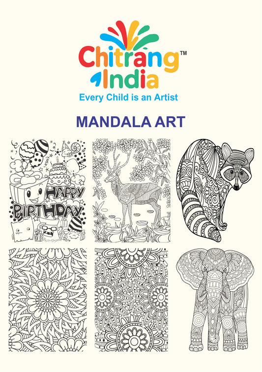Chitrang India – Mandala Art | Jumbo Colouring Sheets Kit (Set of 6)