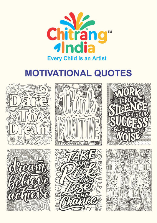 Chitrang India – Motivational Quotes | Jumbo Colouring Sheets Kit (Set of 6)