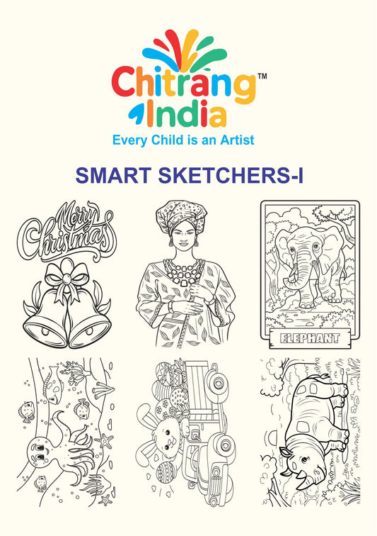 Chitrang India – Smart Sketchers 1 | Jumbo Colouring Sheets Kit (Set of 6)