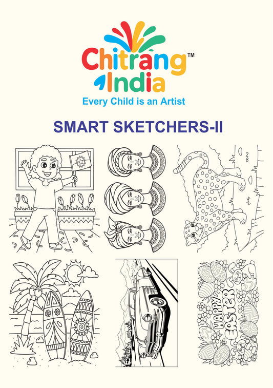 Chitrang India – Smart Sketchers 2 | Jumbo Colouring Sheets Kit (Set of 6)