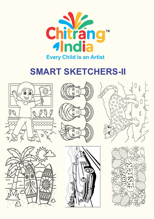 Chitrang India – Smart Sketchers 2 | Jumbo Colouring Sheets Kit (Set of 6)