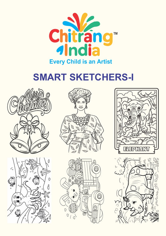 Chitrang India – Smart Sketchers 1 | Jumbo Colouring Sheets Kit (Set of 6)