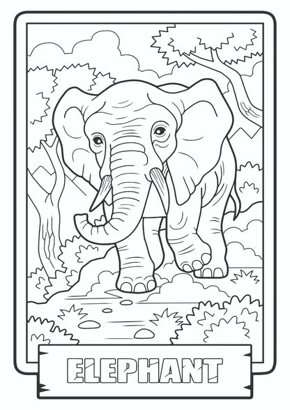 Majestic Elephant Coloring Page