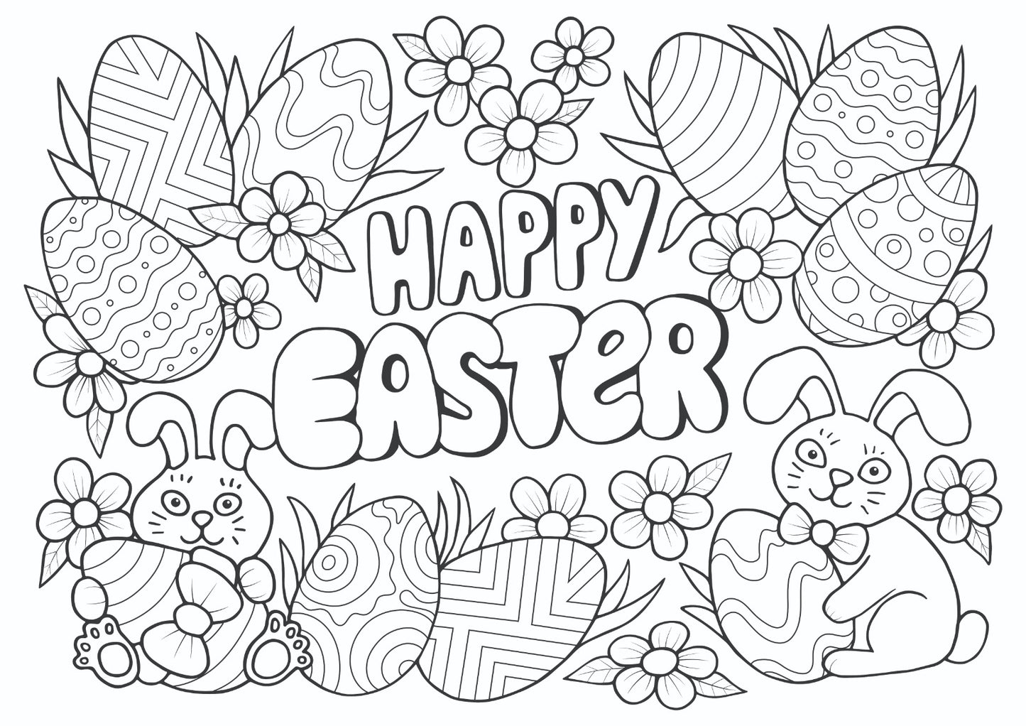 Happy Easter Coloring