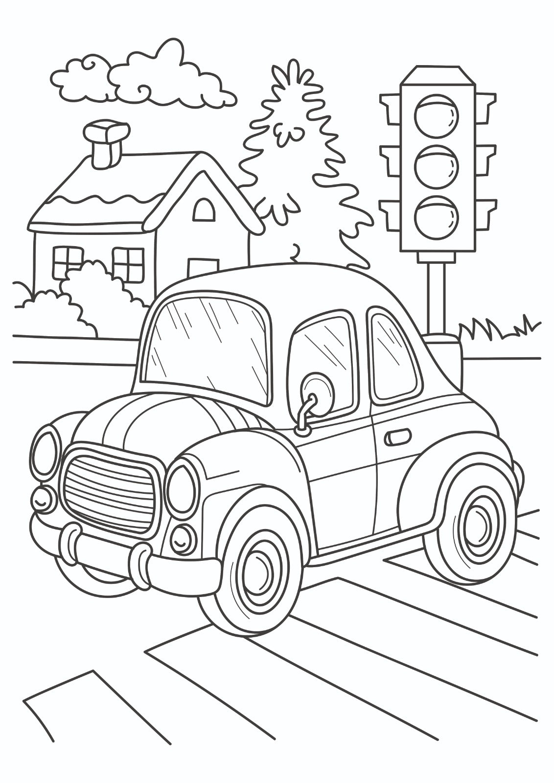Cartoon Car City Scene
