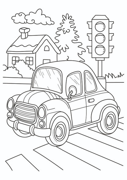 Cartoon Car City Scene