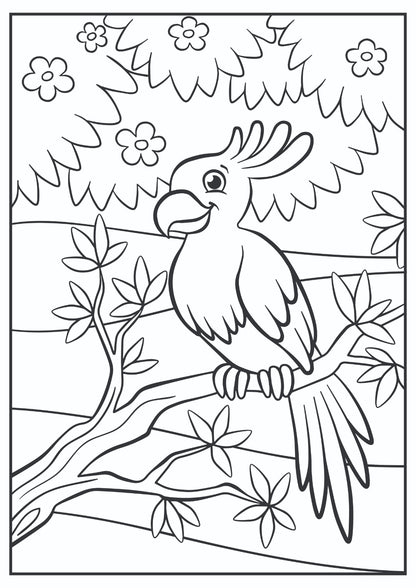 Happy Tropical Parrot Art