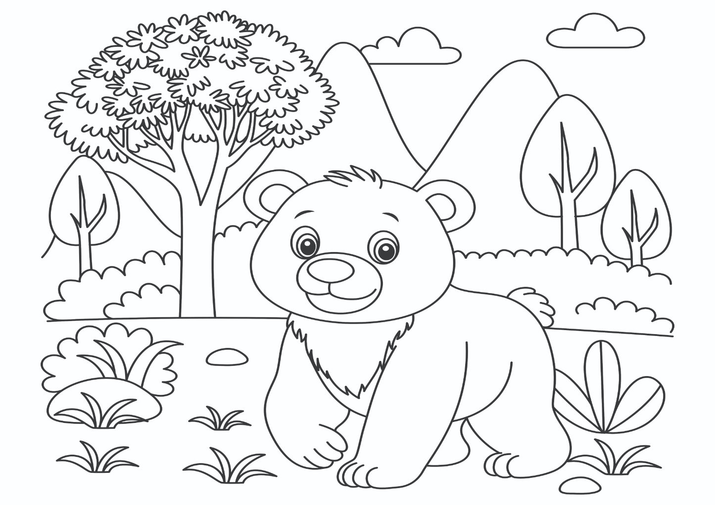 Friendly Forest Bear Cub Art