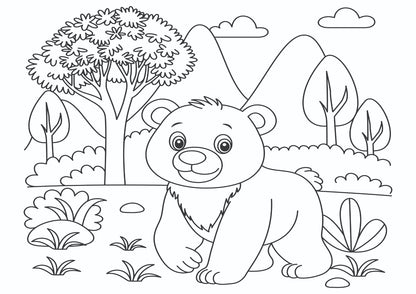 Friendly Forest Bear Cub Art