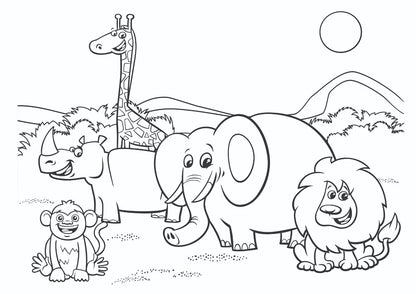 Cute Safari Animal Crew Art