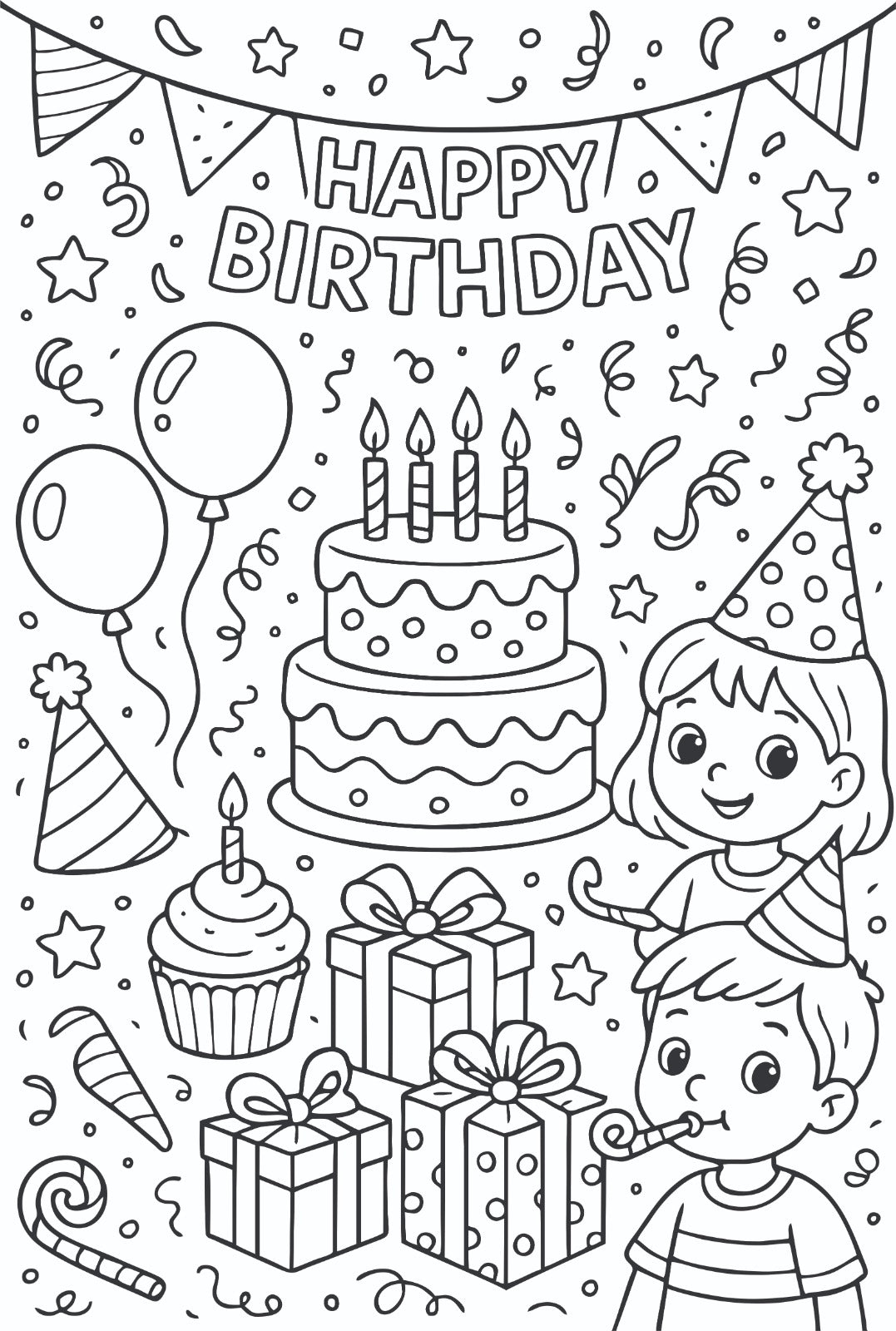 Detailed Birthday Party Scene