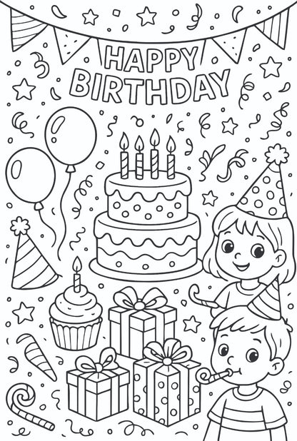 Detailed Birthday Party Scene