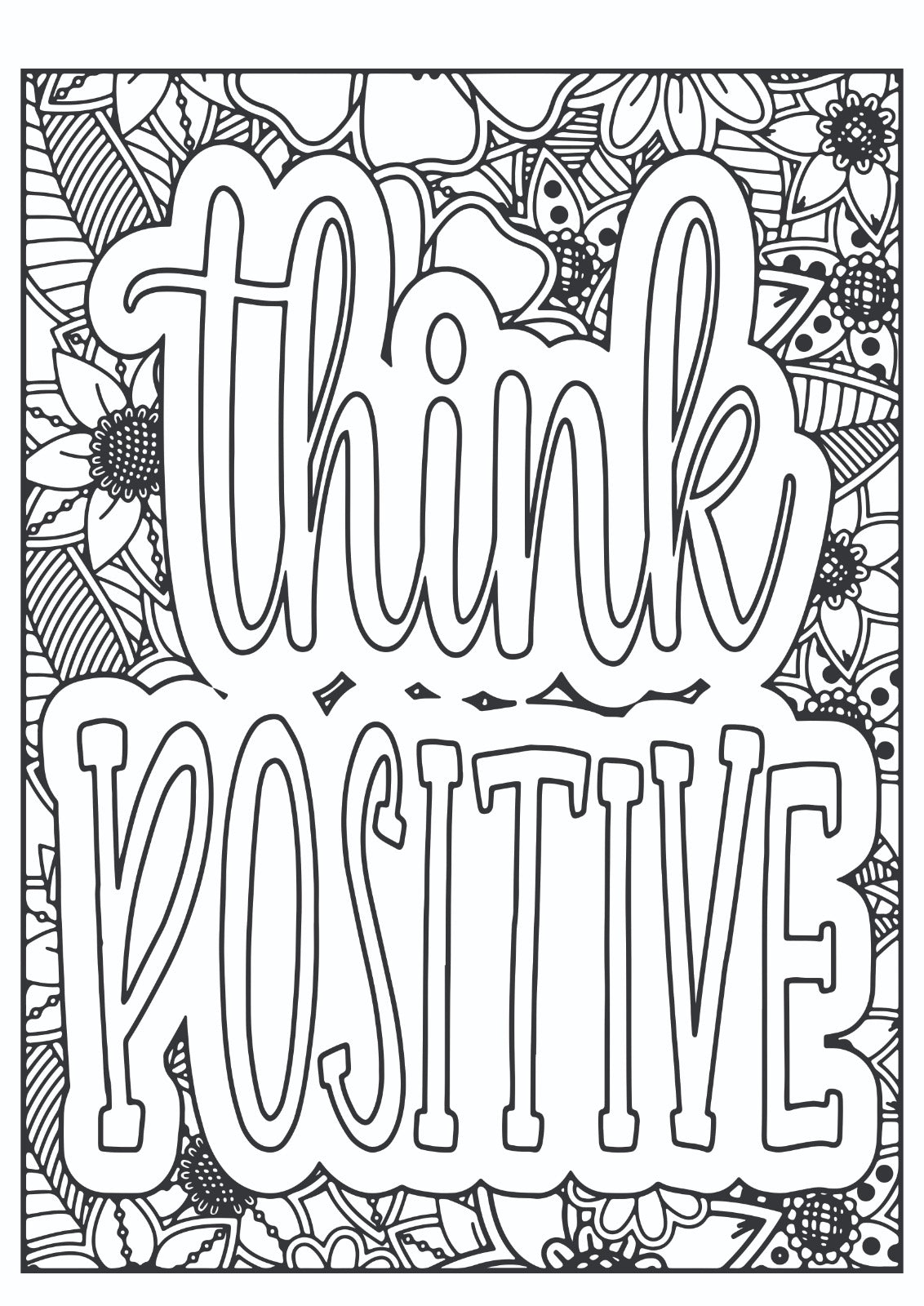 Think Positive Mandala Art
