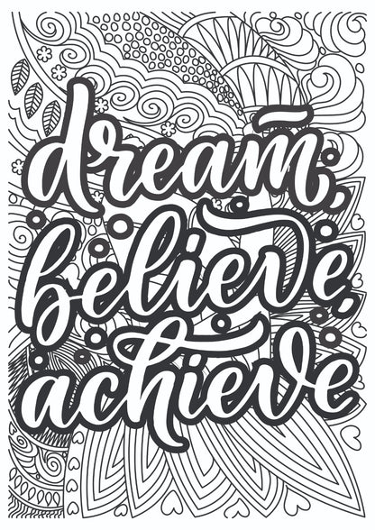 Dream, Believe, Achieve Motivational Art